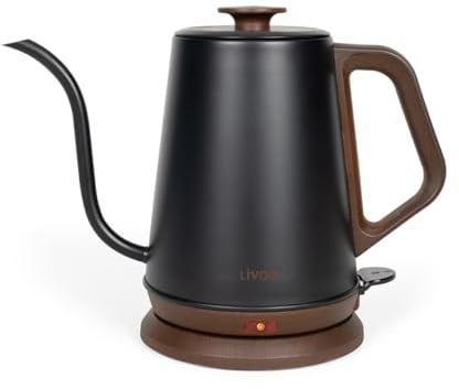 Livoo - Bollitore a collo di cigno - DOD206-1.2L, 1000W, acciaio inossidabile, versamento preciso