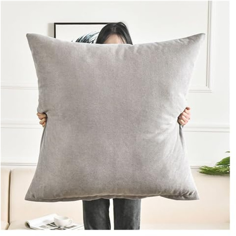 Sofa Kissenbezug 80x80 Kissenbezüge 70x70 Kissenhülle 60x60 Couch Dekokissen Bezug 50x50, Abnehmbare Kissenüberzug Und Atmungsaktiv Kopfkissenbezug Mit Reißverschluss ( Color : Light Gray , Size : 70x