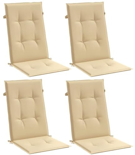 vidaXL Hochlehner-Auflagen 4 STK. Melange Beige 120x50x4 cm Stoff