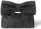 TOFBS Damen Clutch Schleife Stroh Handtasche Frauen Sommer Kupplung Strand Tasche mit Reißverschluss Gewebt Puese Tragetasche für Party Urlaub(Schwarz)