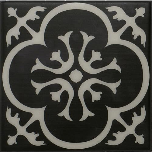 Smart Tiles Stick On Tiles Splashback - Vintage Black, Self Adhesive Wall Tiles, 5 Wall Panels 9x9 in, Heat Resistant self Adhesive Wallpaper Tile, Water Resistant Bathroom Tile, Made in Canada