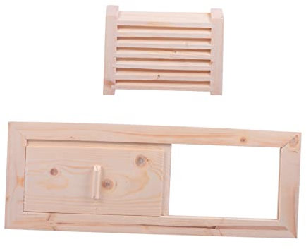 WOONEKY 1Ensemble Panneau de Ventilation pour Sauna Aération de Salle de Sauna Cèdre Accessoire de Ventilation à Humidité et Aux Températures