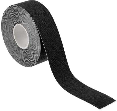 PATIKIL 5M x 2,5cm Nastro di Presa per Sport, Nastro Atletico Adesivo Antiscivolo Nastro Grip Yoga Rig Nastro Sportivo per Avvolgimento Esercizi Ginnastica, Nero