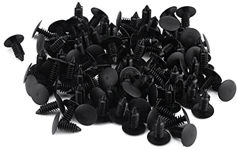 100pcs Push Auto Trim Plugs, Universal Car Door Trim Bumper Rivets Clip Screws Push Fastener Retainer Clips Push Fir Tree Clips Panel Clips Replacement for Cars