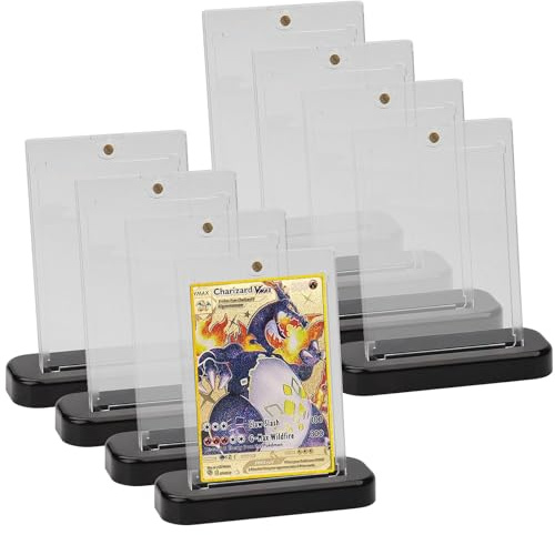 8pcs Magnetic Card Holder 35PT Magnetischer Kartenhalter mit 8pcs Sammelkarten Ständer Pokemon Karten Hüllen Trading Card Sleeve UV Karte Pokemon Folien Magnet Holder Hardcase für Yugioh TCG Toploader
