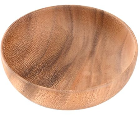 ISAKEN Bol rustique en bois massif, rond, 12 cm, marron, pour sushis, collations, noix, pain, fruits, dessert, riz, céréales, pâtes, soupe, nouilles, ramen