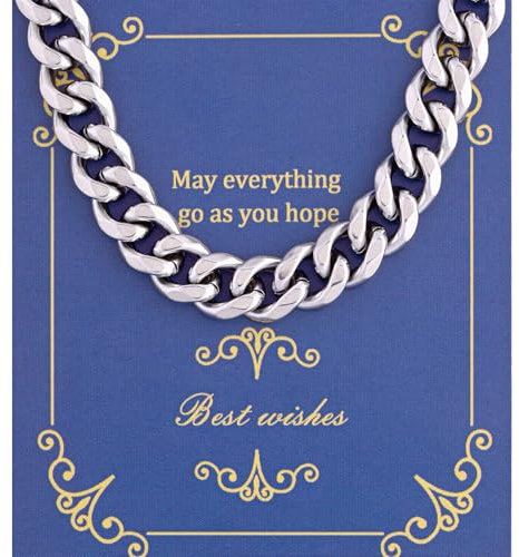 Sahoottie Silberkette Herren 46cm Lang 9mm Breit Panzerkette Herren Kubanische Edelstahl Kette Männer Halskette Jungen Edelstahlkette Männer Hip-Hop Kette