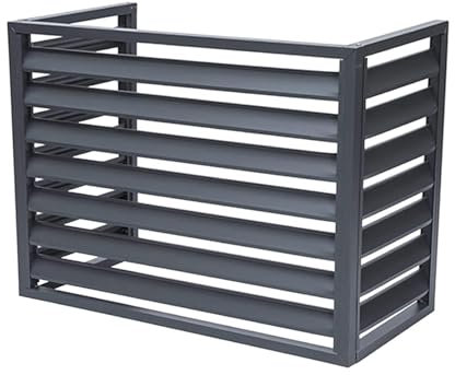 Dnowegas cubierta rejilla para aire acondicionado valla de aire acondicionado funda para aire acondicionado aire acondicionado cubierta de aluminio - Gris Sin Superior L110/W60/H80(2~3P)