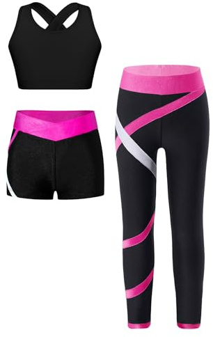 TiaoBug Mädchen Sport BH Jogginghose Sport Leggings Yoga Hose Trainingshose | Sportlich Bustier ohne Bügel Yoga Fitness Training Bekleidung Set