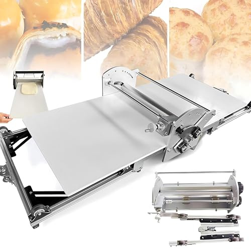 Dfdieratve Professionelle Elektrische Teigrolle Faltbar mit Verstellbarer Teigstärke 0,2-3cm für die Zubereitung von Pizza, Croissants, Gebäck und Fondant, Geeignet für Haushalt und Gewerbe