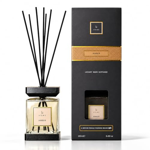 Lifestyle Home Collection Amber 250ml Reed Diffuser, 5-6 Months | Smooth yet bold, it transforms interiors into a sanctuary of warmth and calm. Includes 10 reeds and a bespoke wooden tray.