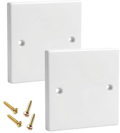 2 Pcs Socket Blanking Plates, 86mm Wall Cover Plates with Screws
