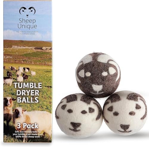 Eco Tumble Dryer Balls - 100% Wool - Reduce Drying time - Naturally Softer Clothes - Baby Safe - Pack of 3 XL Balls. (White)