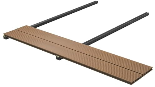 64er Set Terrassendielen aus WPC in Anthrazit mit feiner Holzoptik, inklusive Starterclips, Abstandshalter und Edelstahlschrauben für nicht tragende Anwendungen