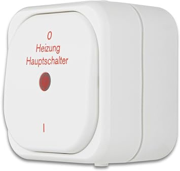 REV AquaTop, Heizungsschalter Feuchtraum IP44, zweipolig, Aufputz, weiß