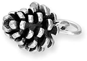 TheCharmWorks 925 Sterlingsilber Tannenzapfen Charm Anhänger