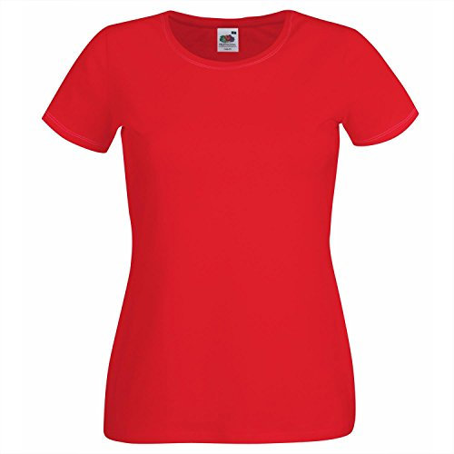 FRUIT OF THE LOOM Women's Original T. T Shirt, Red, XS UK