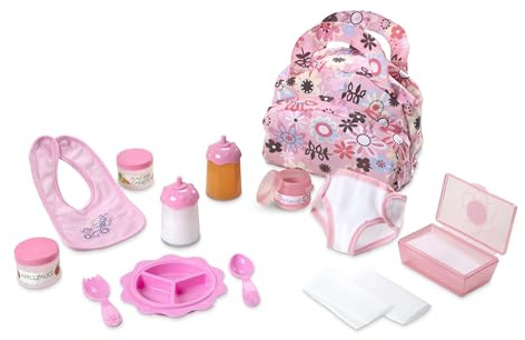 Melissa & Doug Doll Feeding and Changing Accessories - Bib, Bag, Diaper, Wipes, Utensils, Bottles 7.30 high x 11.20 Wide x 14.30 deep