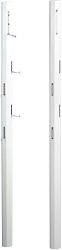 M2 Kollektion 701150 Garderobe / Wandgarderobe mit Klapphaken Palo, MDF Dekor Weiß Hochglanz, 185x8x4 cm