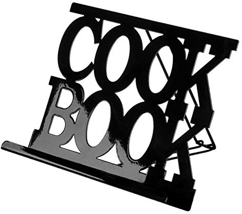 Black Enamel Finish Cook Book Cooking Recipe Display Stand Holder Kitchen Rack Storage