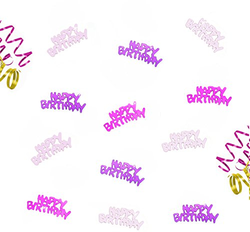 Oblique Unique® Happy Birthday Geburtstag Tisch Konfetti im Farbmix Pink Lila und Rosa - mit Spiegeleffekt - über 150 Stück