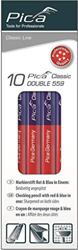 PICA-559-10-Lápiz Double-18 cm. cj.10-Rojo-Azul