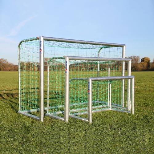 Sport-Thieme Mini-Fußballtor Professional | Vollverschweißt | Stabiles Aluminium | Inkl.Gratis Bodenbefestigung | Frei stehend | 90x75 mm Profil