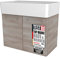 FACKELMANN Waschtischunterschrank Lima/Badschrank mit Soft-Close-System/Maße (B x H x T): ca. 59 x 42 x 33 cm/hochwertiger Badezimmerschrank/Korpus: Braun/Front: Braun