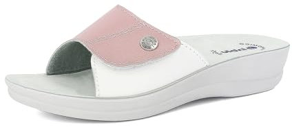 inblu Ciabatte Donna Anatomiche Pantofole Estive Fascia Strappo Regolabile Traspirante Morbide Aperta Linea Benessere VR0061 (Rosa, 39)