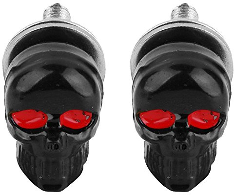 Gaoominy 1 Pair Motorcycle Skull Number Plate Frame Screws Fitting Screw Black