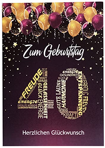 Libetui Cards Glückwunschkarte 40. Geburtstag Karte 40 Geburtstag Jubiläum 40 Jahre Geburtstagskarte 40 Karte 40 A5 Geschenkkarte 40 Frauen Männer