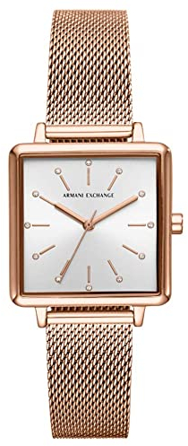 Armani Exchange Damen Analog Quarz Uhr mit Edelstahl Armband AX5802