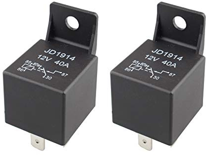 Futheda 2Pcs Car Motor Relay 5 Pin 12V Coil 40amp SPDT 40A Contactor Relay Switch Power Auto Switches & Starters Compatible with Automotive Truck Boat Marine