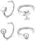 CHIC & ARTSY Ball Half Creolen 925 Sterling Silber Stern Huggie Creolen Tiny Hugger Creolen für Frauen Hug Huggie Ohrring Set 2 Paar