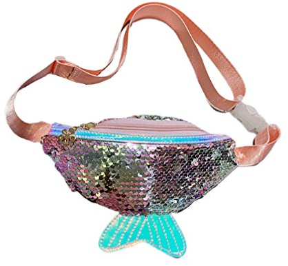 Gürteltasche Meerjungfrau Hüfttasche Reversible Pailletten Crossbody Brusttasche Fischschwanz Geldbörse für Kinder Kinder