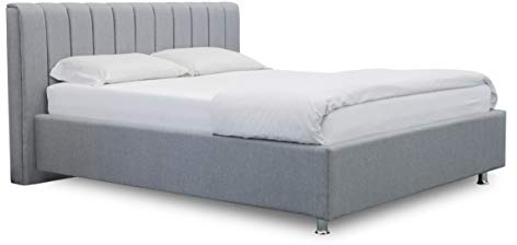 ES Design 08 Polsterbett Antony mit 5 Jahren Garantie, EIN hochwertiges Bett, Lattenrost und Stauraum (Hellgrau, 120 x 200 cm)