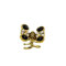 Petite pince cheveux crabe en métal doré et strass, noir, 2cmx1.7cm
