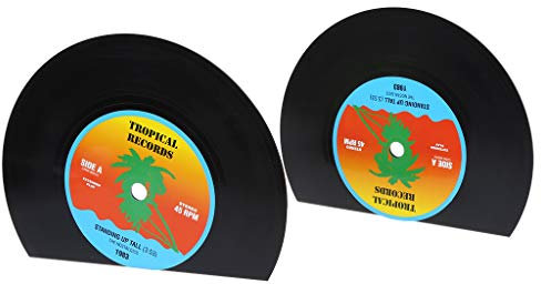 ZIRAN 2 pièces Creative Record Forme Serre-livres Étagères Organisateur Support De Bureau Stand rétro Serre-Livres-Plastique