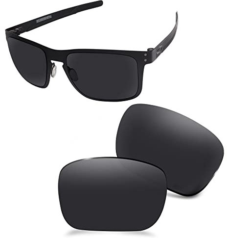 AOZAN ANSI Z87.1 Polarized Replacement Lenses For Oakley Holbrook Metal Sunglasses - Onyx Black