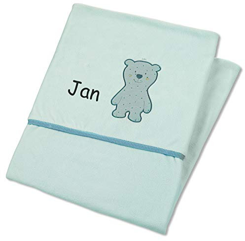 Sterntaler Decke mit Namen, Serie Ben Grün 100x75, Baby Kinder Plüsch-Decke Einschlagdecke Schmusedecke Babydecke Kuscheldecke