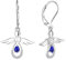 FJ Damen Schutzengel Ohrringe 925 Sterling Silber Hängend Mit Saphir - September Geburtsstein Schmuck Geschenke für Frauen Mädchen