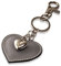 Schlüsselanhänger mit Herz aus Leder und ein Schmuck Herz aus Metall mit Karabiner Schlüsselband für Auto Geschenke für Frauen Männer Valentinstag Geburtstag Muttertag Made in Italy (Grau)