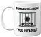 Stuff4 Leaving Gifts for Men or Women - Congratulations You Escaped Retirement Mug - 11oz Ceramic Dishwasher Safe Mugs Leaving Presents for Colleagues, Funny Gifts Men Women, New Job