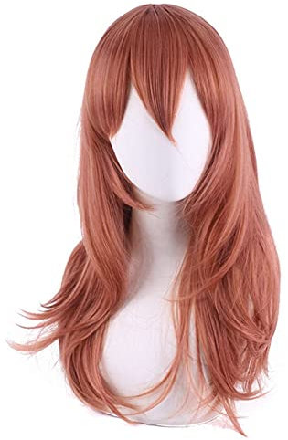Anime Chainsaw Man Angel Devil Cosplay Wig dark Orange 50cm Long Heat Resistant Fiber Hair Role Play Wig