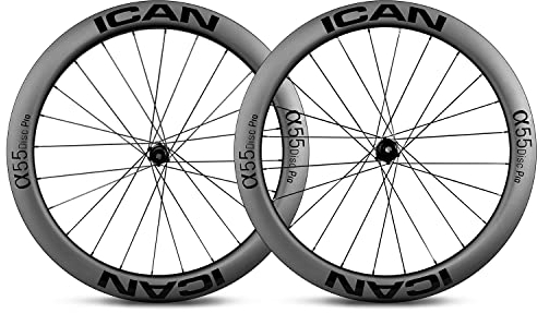 ICAN Alpha 55 Disc Pro Carbon Rennrad Radsatz Scheibenbremse 55 mm Tiefe Keramik Lager Drahtreifen Tubeless Ready Center Lock 12 × 100/12 × 142 mm 12 Gänge XDR Freilabe