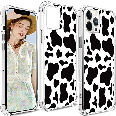 Topgraph Cow Case for Phone 13 Pro Cow Print Protective - [Heavy Duty Design] Bumper Compatible with iPhone 13 Pro [Cute Lovely Cow Pattern]