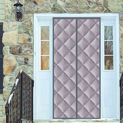 Redfire Wärmeschutzvorhang Magnet 140×220 cm, HäNde Frei Isolierter Türvorhang Hitzebewahrung Baumwoll-Türvorhang Oxford-Tuch Volle GrößE für Garagen,Grau