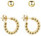 BONNYBIRD® Creolen Gold Klein Mini Set Kreolen Ohrringe Edelstahl Damen Ohrstecker mit Kugeln 15mm Wasserfest Schmuck Frauen Hypoallergen Chirurgenstahl Medizinisch Nickelfrei
