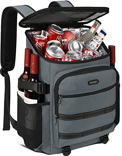 NEWHEY Cooler Bag Picnic Backpack Insulated Large Waterproof Cooler Backpack 30L Leakproof Picnic Linch Bag for Camping Picnic Hiking BBQ Beach Gray