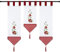 Joyswahl Voile Scheibengardine Miniflächenvorhänge mit Schlaufen Küchengardine mit Folral Stickerei Muster 3er Set Kurzstore Bistrogardine Rot (20 cm breit, 1 x 50 cm Länge und 2 x 70 cm Länge)
